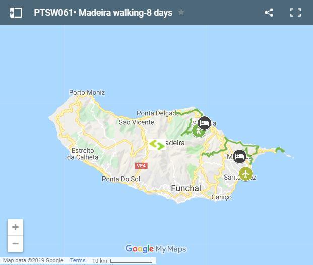 Map Madeira walking routes