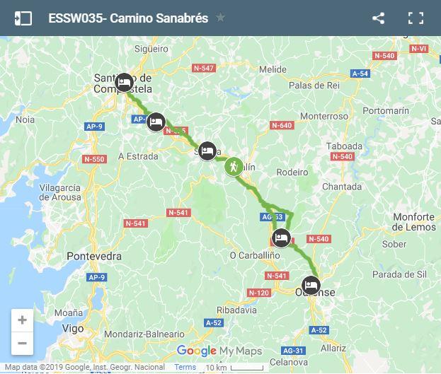 Map Camino Sanabres 