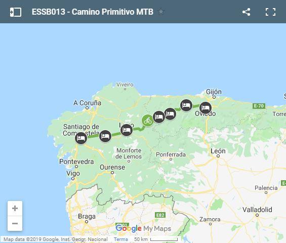 Map Camino Primitivo cycling