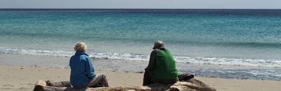 Sitting on a beach in Menorca