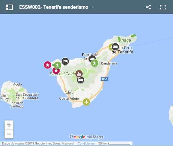 Walking routes in Tenerife map
