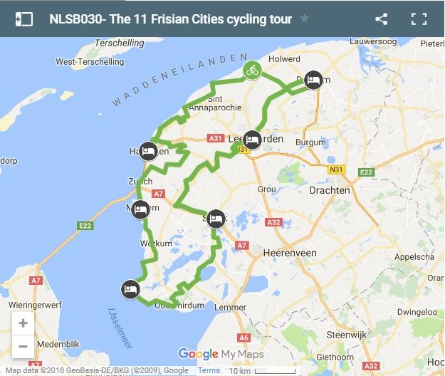 Map cycling routes in Holland