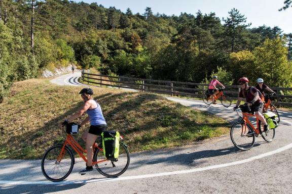 Cyclist in Lago Garda
