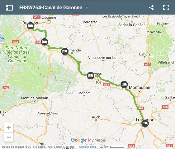  FRSW264-Canal de Garonne cycling map